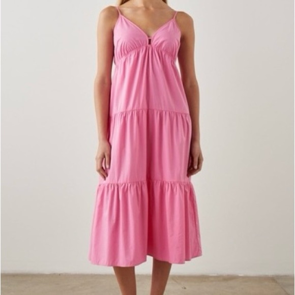 Rails Dresses & Skirts - Rails Woman’s Pink Cotton Avril Midi Tiered Dress